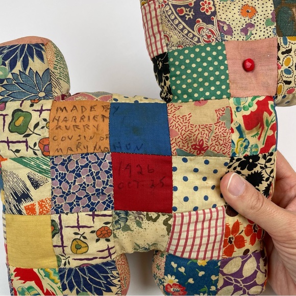 Antique Vintage October 1926 Handmade Patchwork Stuffed Animal Toy - Picture 2 of 8